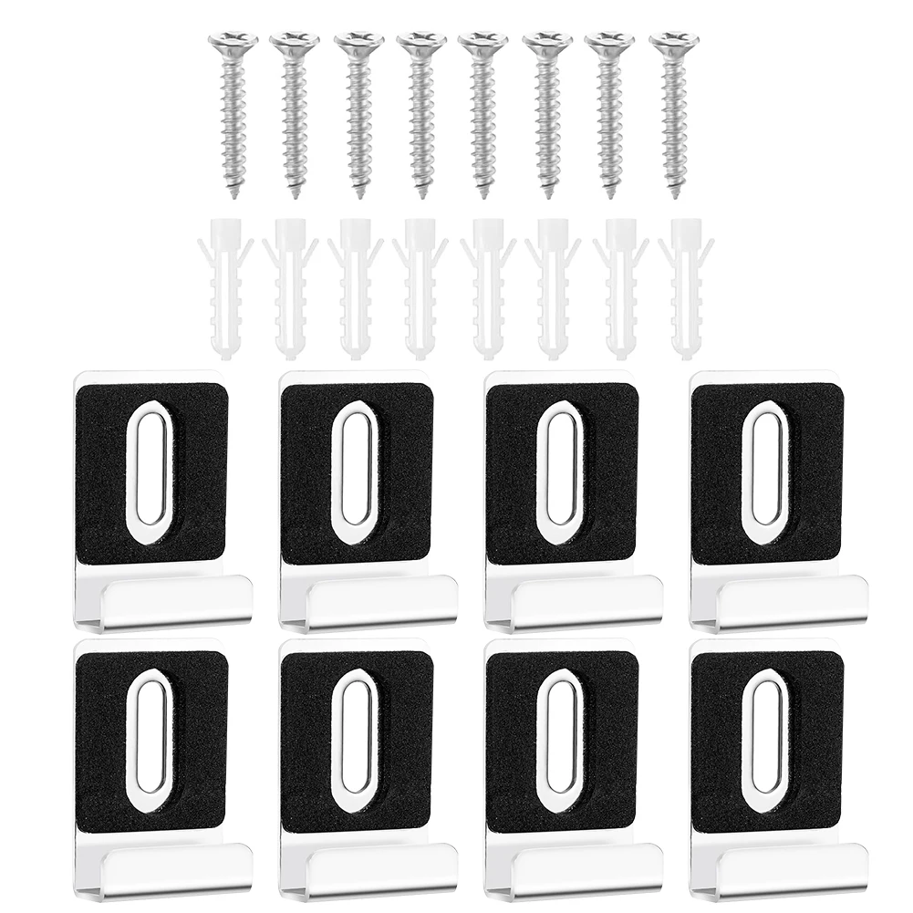 Stainless Steel Mirror Clip Set 8PCS Kit for Wall Mounted Mirrors Art and For Advertising Displays Easy to Use