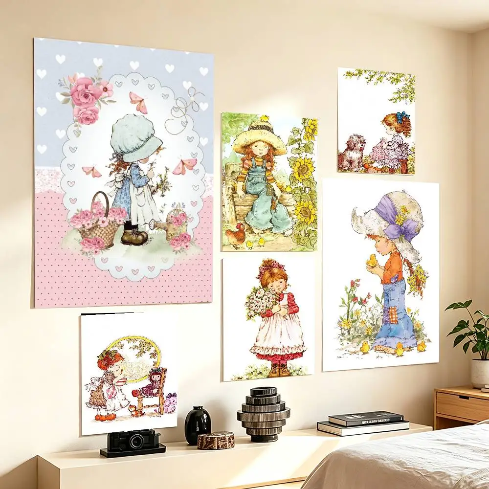 Retro Girl S-Sarah Kay  Poster HD Self Adhesive Waterproof Wall Art Ideal for Home Office Dorm Gift