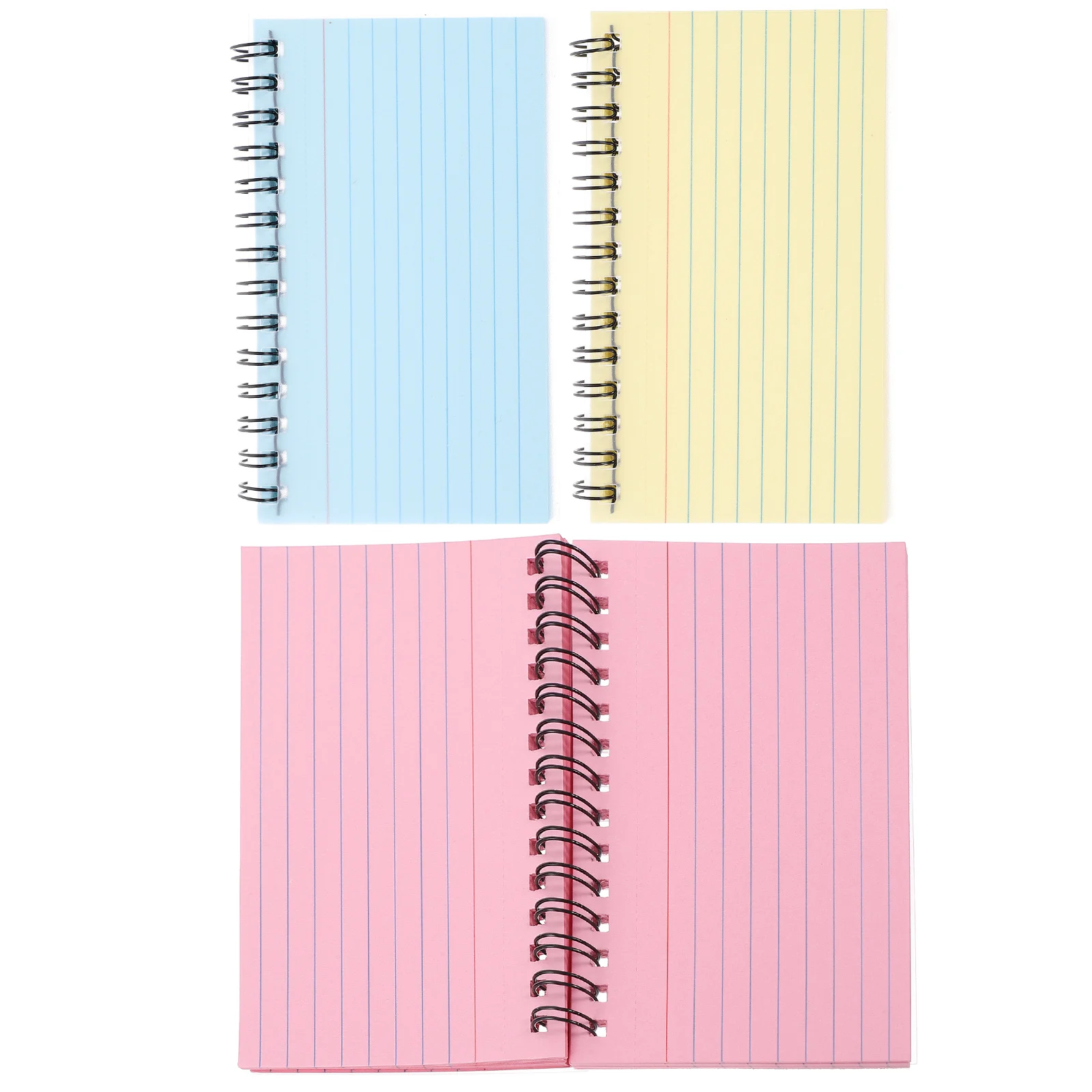 3Pcs Colorful Index Card Notebooks Small Spiral Notepads Ideal for Study Speech Notes Portable Notecards for Office Daily