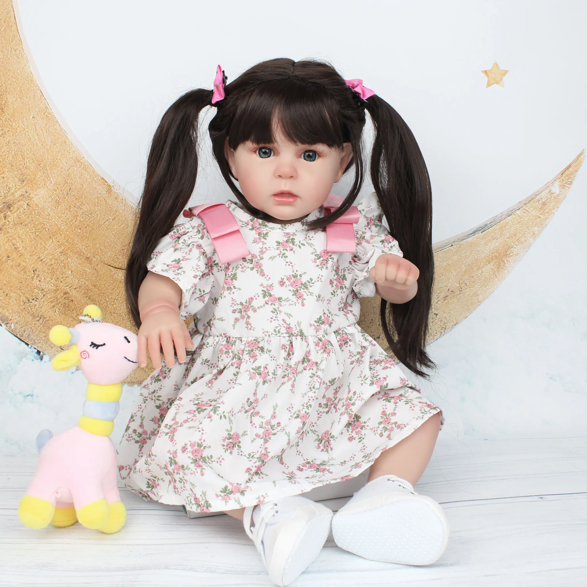 Bebe Reborn Dolls 50 CM morbido Silicone Toddler Girl Toy Realistic Newborn Baby Princess with Cloth Body Realistic ike