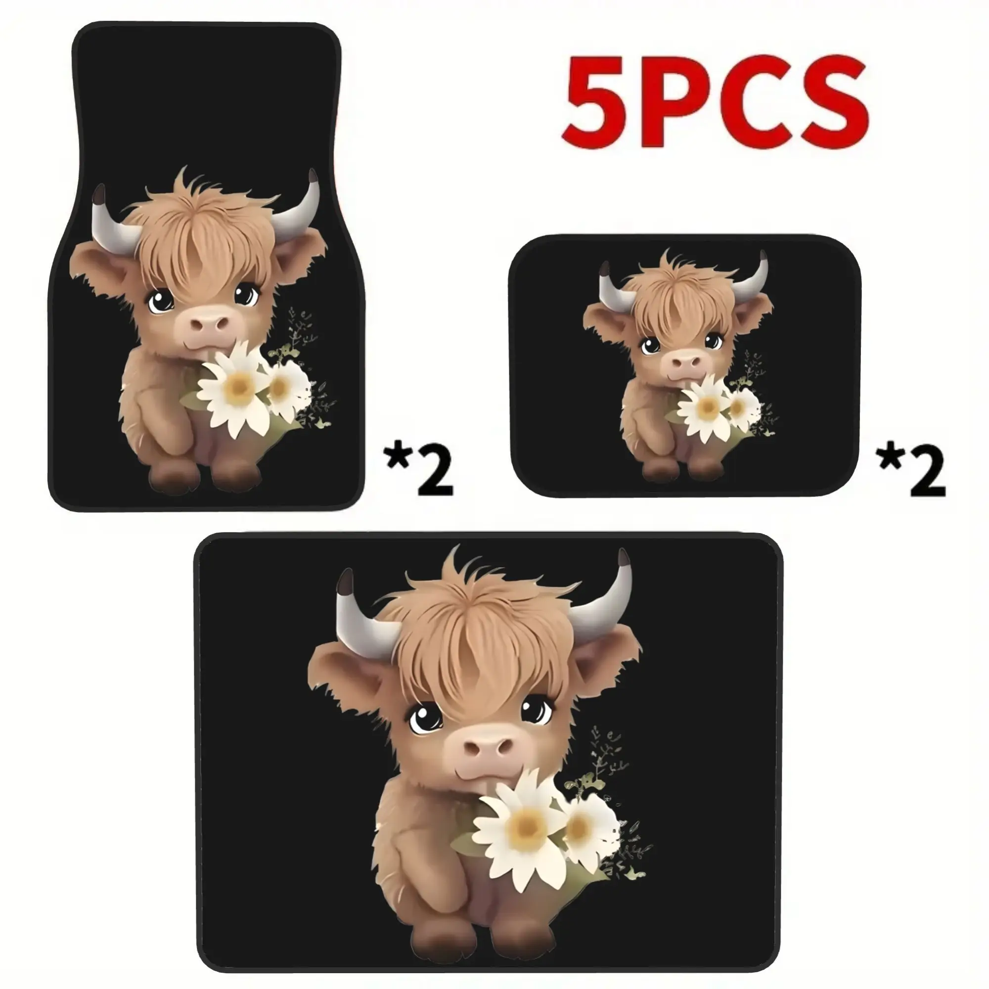 5pcs 4 Car Floor Mats + 1 Car Trunk Mat, Made Of All-weather Durable, Stylishly Upgrades Vehicle Interior And Enhances Riding Co
