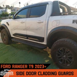 Side Door Cladding Guard For Ford Ranger NEXT-GEN T9 2023+Wildtrak XLT XLS Sport Side Door Guards Double Cab Car Accessories