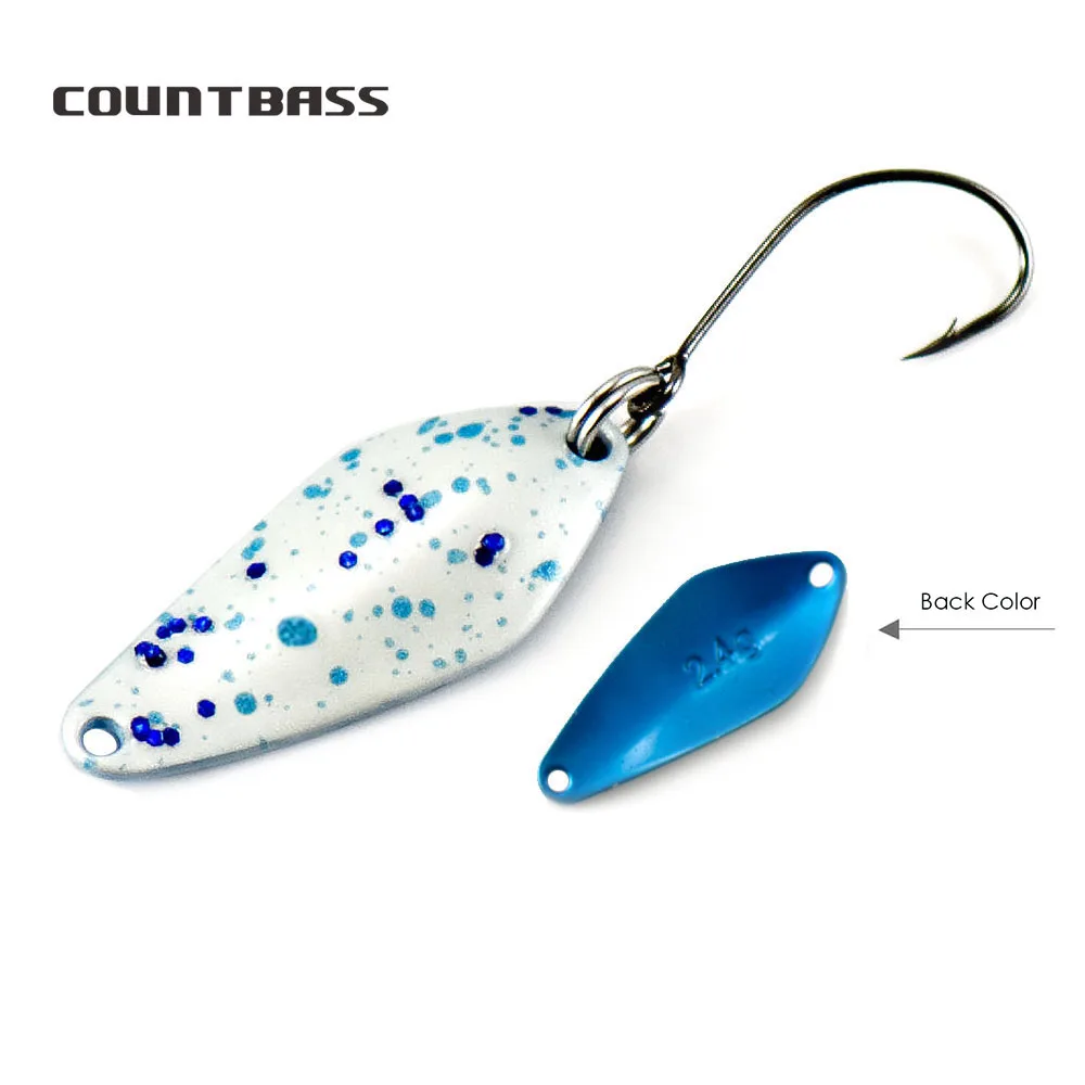 Cucharas de pesca de trucha COUNTBASS 2,4g 3/32oz señuelo de Metal fundido para cebos de latón de Metal de lubina de salmón