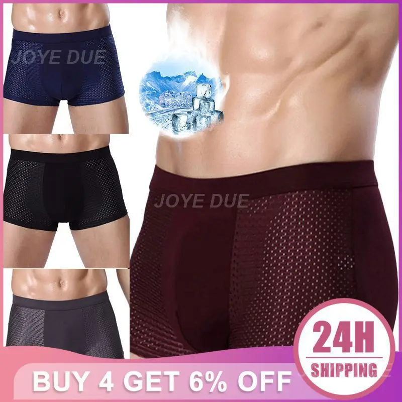 L-3XL Men\'s Panties Breathable Mesh Modal Flexible Superelastic Boxer Soft Summer Men Underpants Large Size Male Underwear