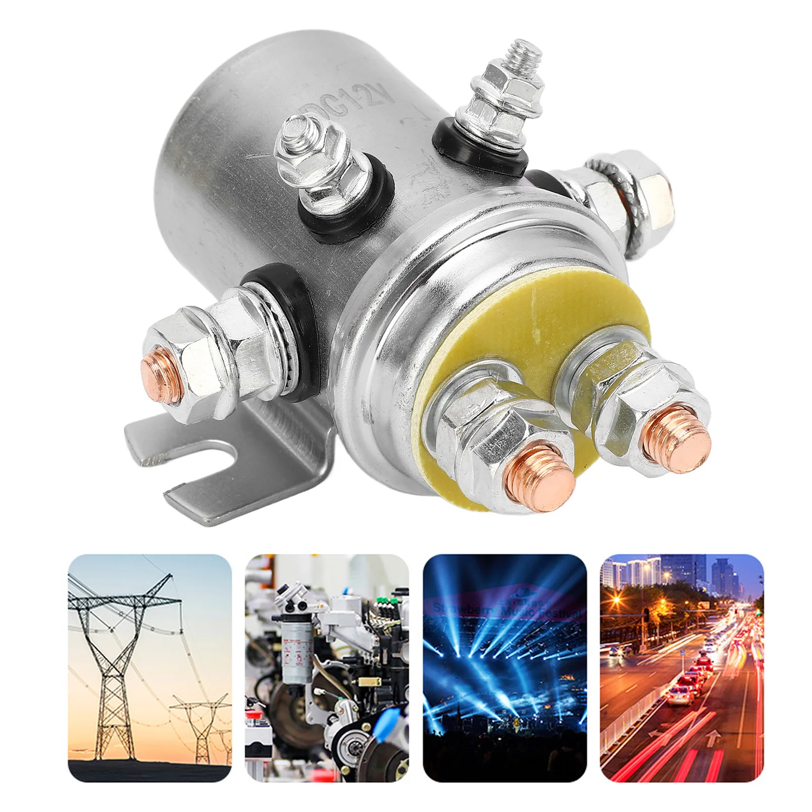 Relé de cabrestante eléctrico, relé impermeable, relé de cabrestante 300A, accesorio de relé de arranque impermeable para vehículo todoterreno ATV 12V