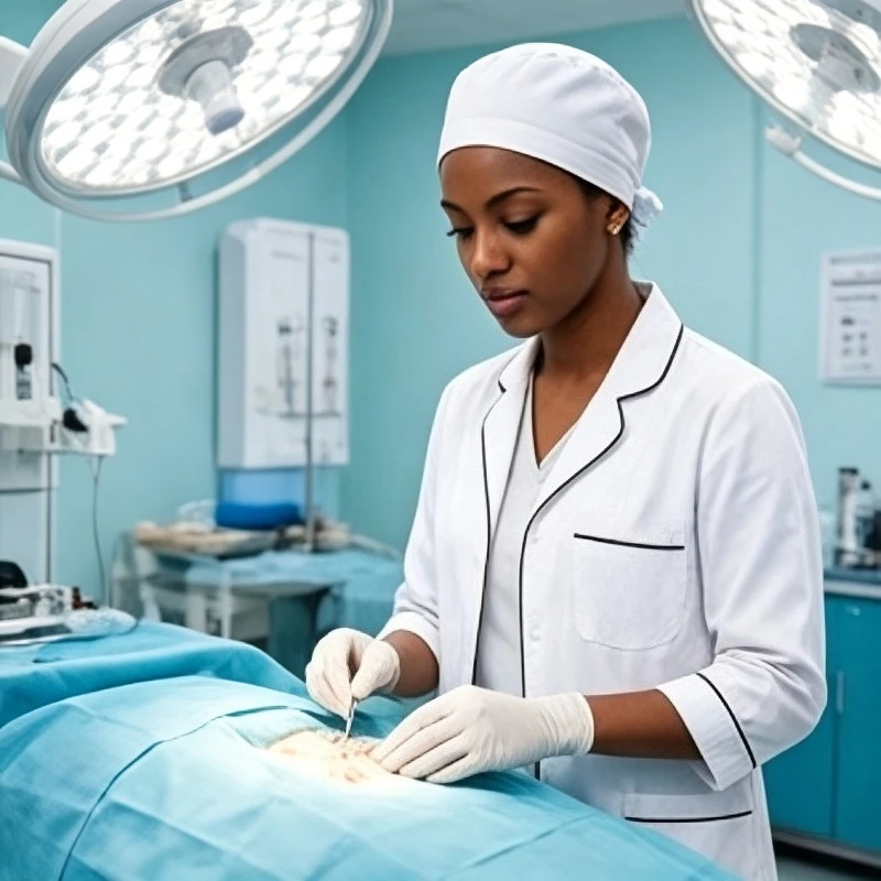 Kosmetikerin, weißer Kittel, halblange Ärmel, Hautpflegezentrum, Arbeitskleidung, Schönheitssalon, Spezialarzt, Krankenschwesteruniform