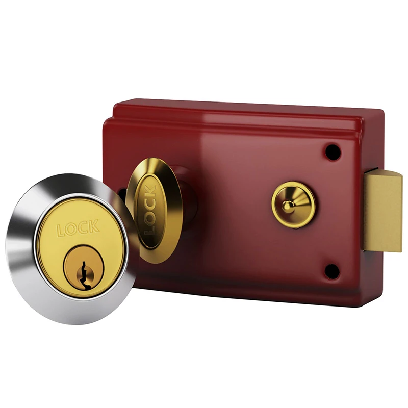 Universal External Door Lock For Household Use Indoor Wooden Door Bedroom Old-fashioned Anti-theft Lock Single Tongue Accessory