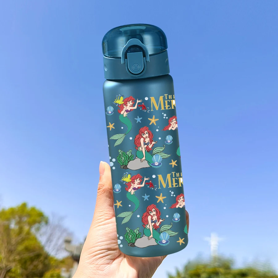 1 قطعة ديزني حورية البحر الأميرة نمط 26 أوقية زجاجة ماء بلاستيكية الرياضة في الهواء الطلق كوب ماء عيد ميلاد/العودة للوطن هدية #6