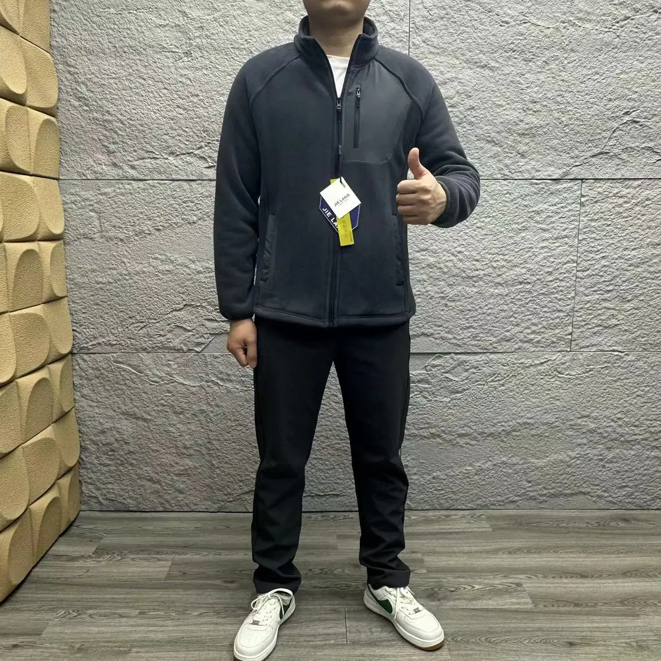 High Densi Cotton Fce Jaet Men's Autumn Winter Stand Collar Warmth Outerwear Long Sve Stand Fit Youth Trend