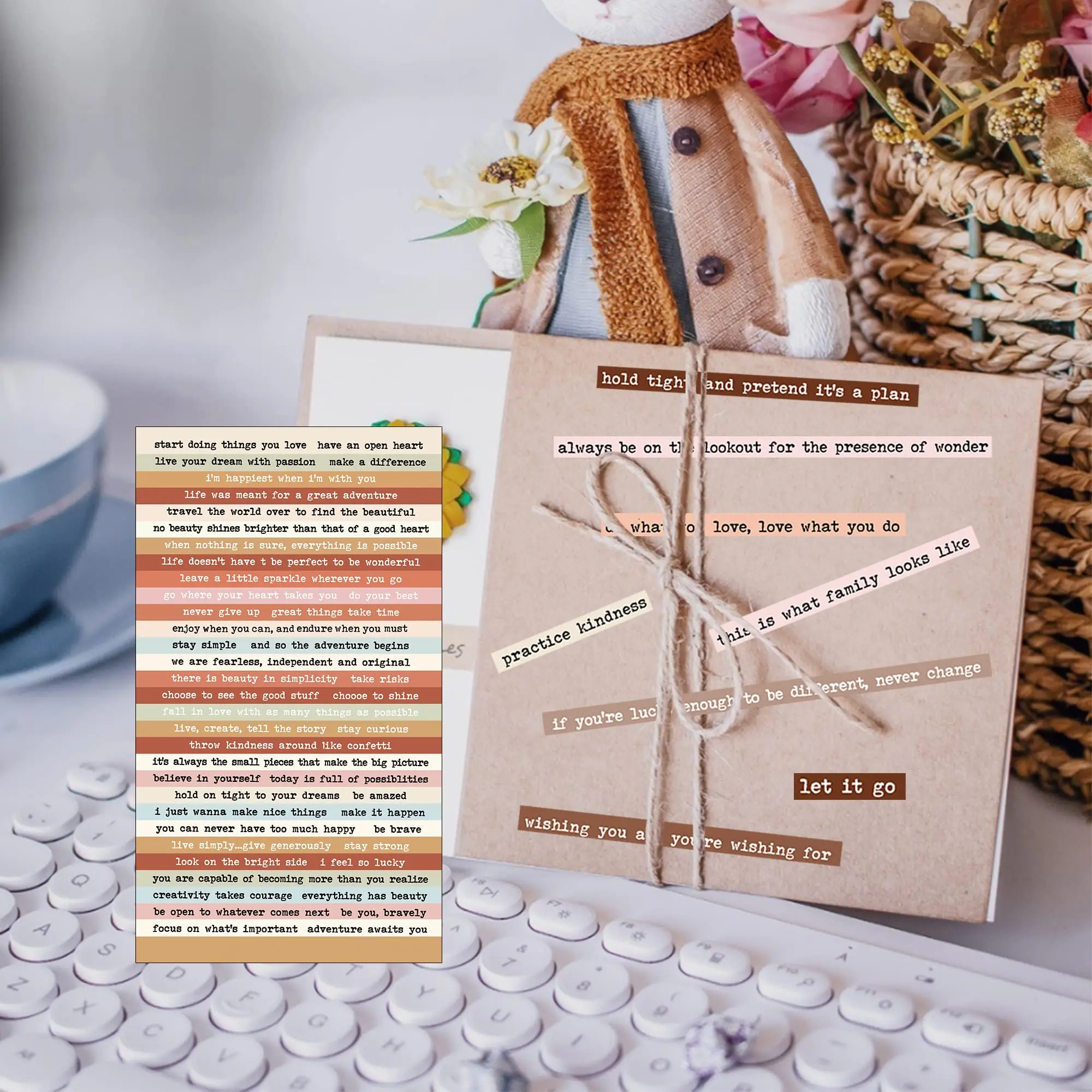 8pcs Vintage Quote Stickers for Journaling and Scrapbooking Inspirational Positive Quotes for DIY Art,Crafts Album Embellishment