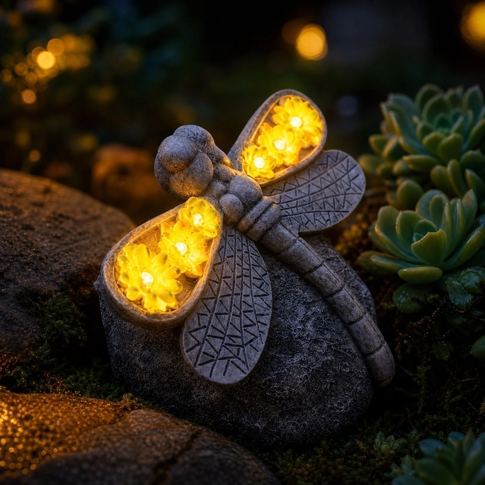 Solar-Powered Garden Lamp Resin Ground Light Outdoor Lights for Patio and Yard Lighting Garden Atmosphere Decoration