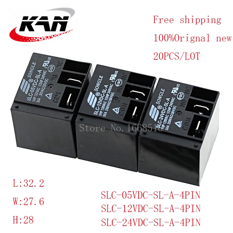 Free shipping 20pcs Power relay SLC-05VDC-SL-A SLC-12VDC-SL-A SLC-24VDC-SL-A 5VDC 12VDC 24VDC 30A 250VAC 4PIN T91 Original New