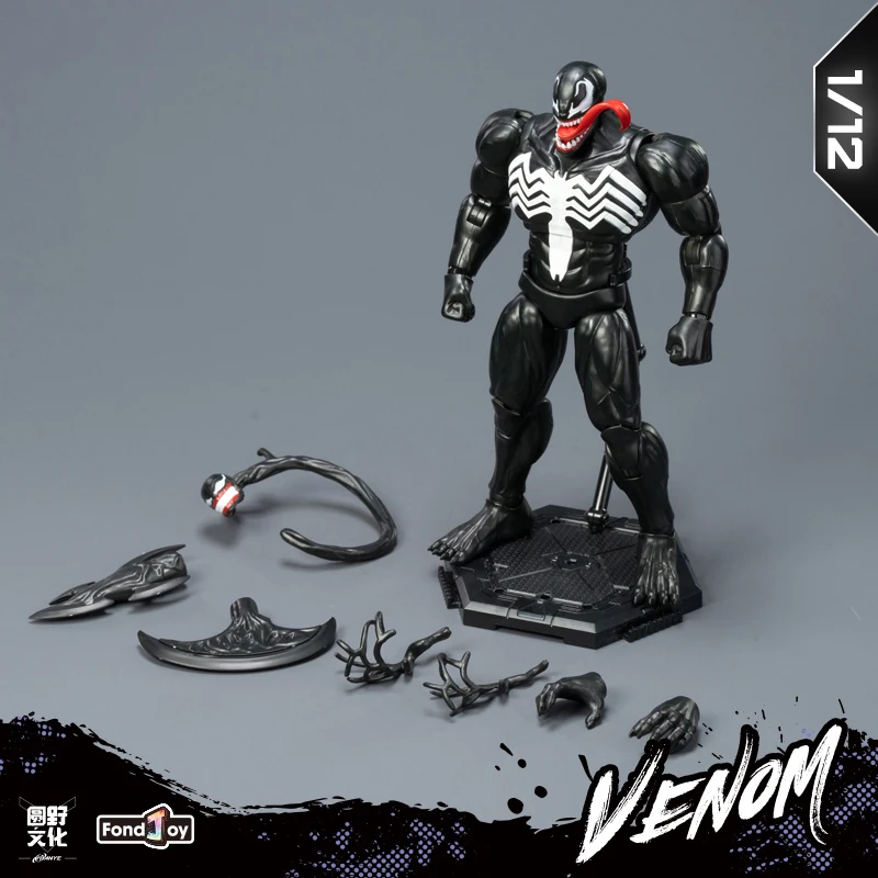 Figura de acción genuina de Fondjoy Venom, colección de figuras de Anime a escala 1/12, modelo de estatua, Kit de modelo de plástico para entusiastas de los juguetes