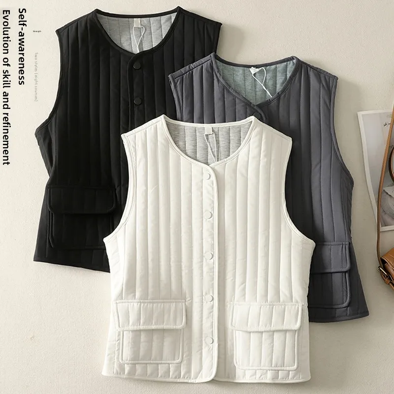 Faionable جولة Ne Svel سترة المرأة Jaet مخطط زر واحد الخريف الشتاء جديد Sle تنوعا تخفيف القطن... #5