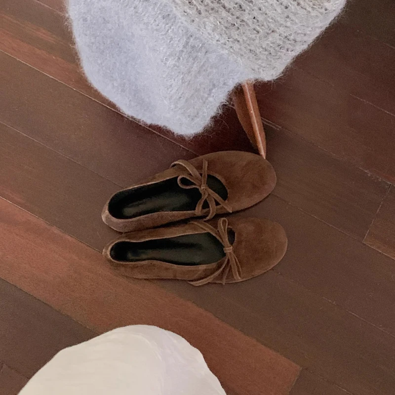 

Korean Sle Mary Jane Flat oes Spring Autumn Season Universal round Head Flat Bot Ballet oes Women Casual Knot