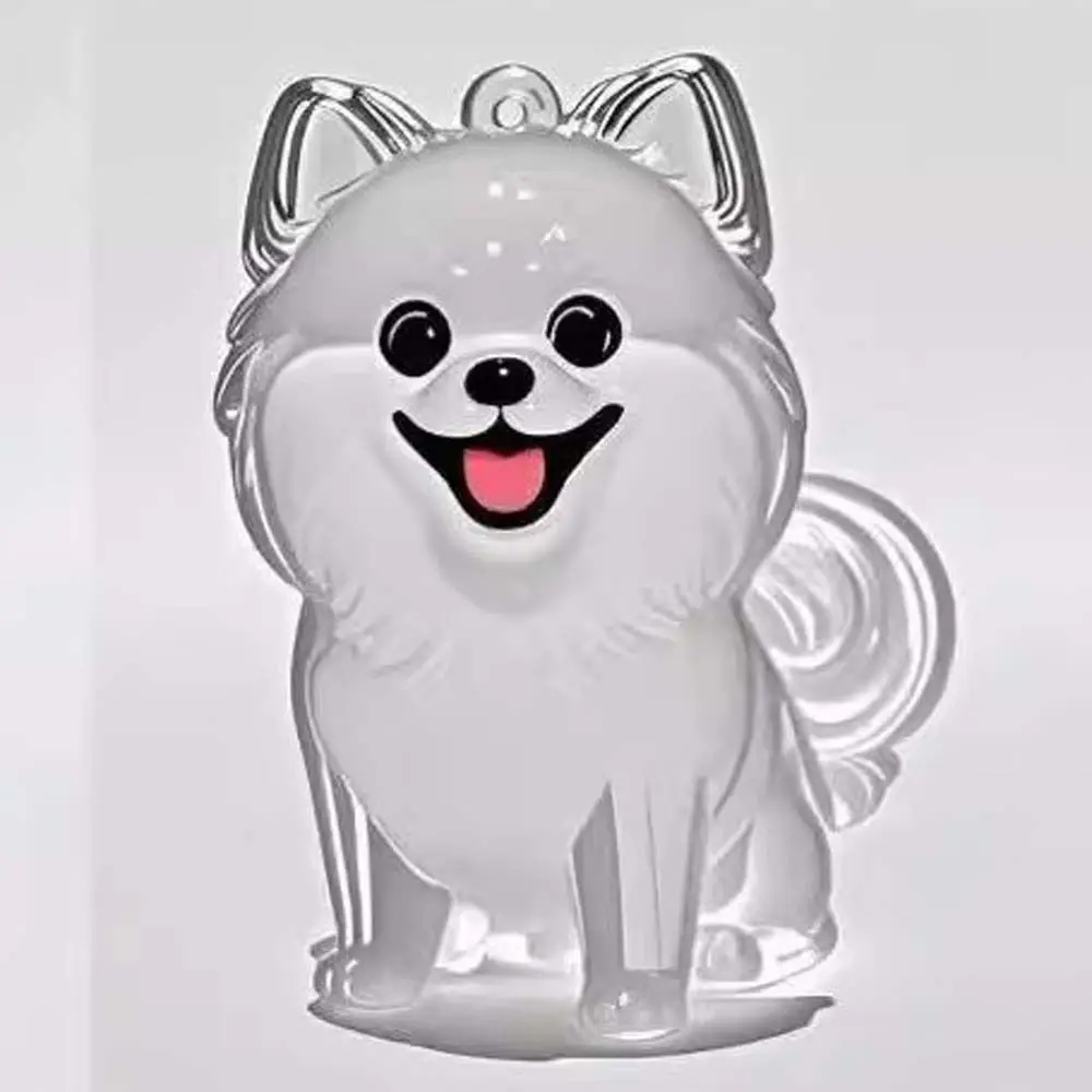Hanging Decor Dog Shape Dog Hair Storage Box Transparent Hair Grooming Pet Hair Keychain Acrylic Keyring Puppy Pendants Backpack