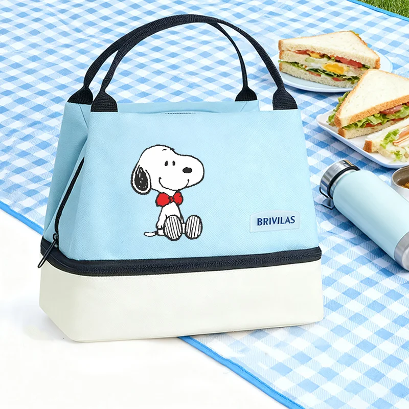 

Snoopys Lunch Bag for Children Insulated Portable Handbag Student Office Supplies Thermal Food Zipper Pack Portable Meal Pouch