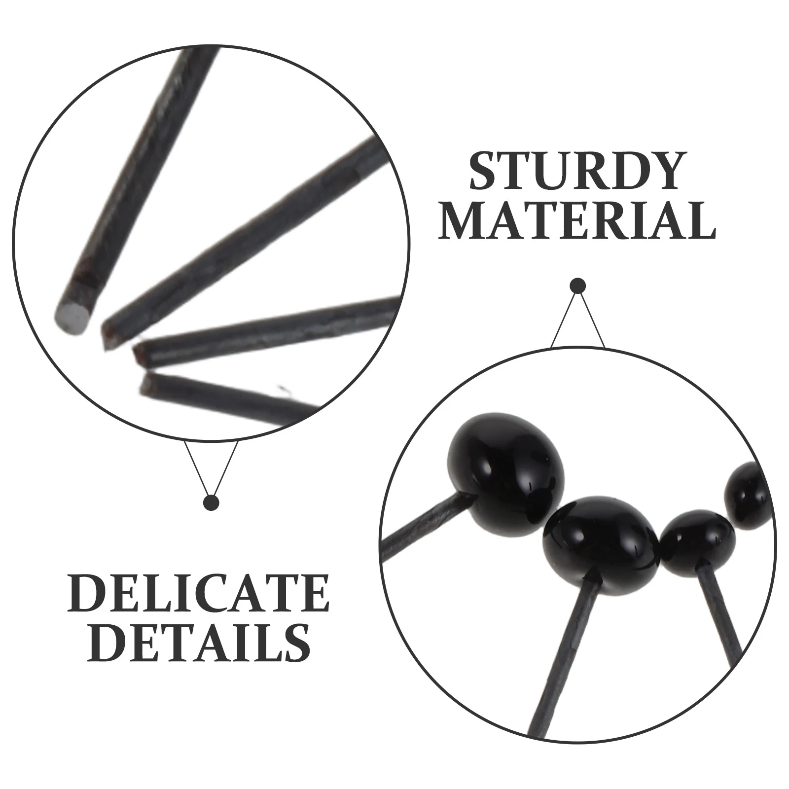 400 pièces yeux de sécurité en verre faits à la main noir 3Mm 4Mm 5Mm 6Mm pour l'artisanat de feutrage d'aiguille Crochet animaux en peluche artisanat réaliste