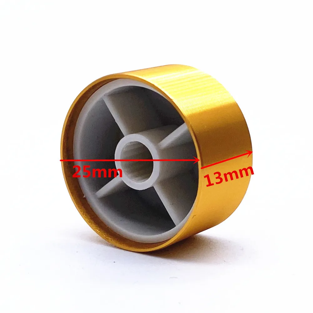 25*13mm Gold Knob Aluminum Alloy Potentiometer Control Knob Volume Audio Knob for 6mm Knurled Shaft Knob