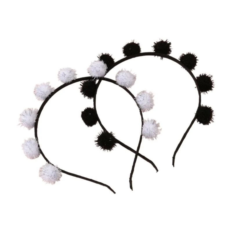 

X5XA Funny Pompoms Headband Birthday Party Cosplay Costume Headwear Hair Accessories
