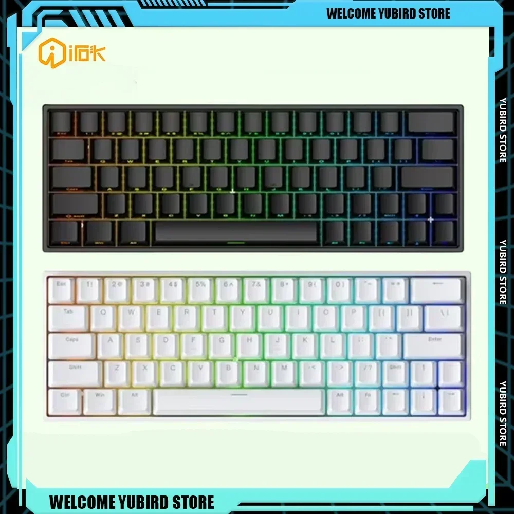 Irok ND63 Pro Hot Swap Magnetic Switch Customize Keyboards RGB E-Sports Pc Gaming Accessories Office Wired Mechanical Keyboard