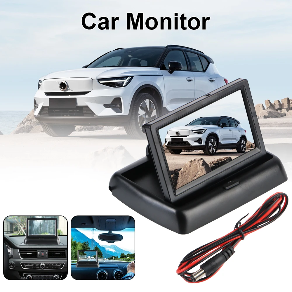 TFT LCD Cameras Reverse Camera Screen Foldable HD Display Car Video Players 4.3 inch Car Monitor Parking Car Accessories