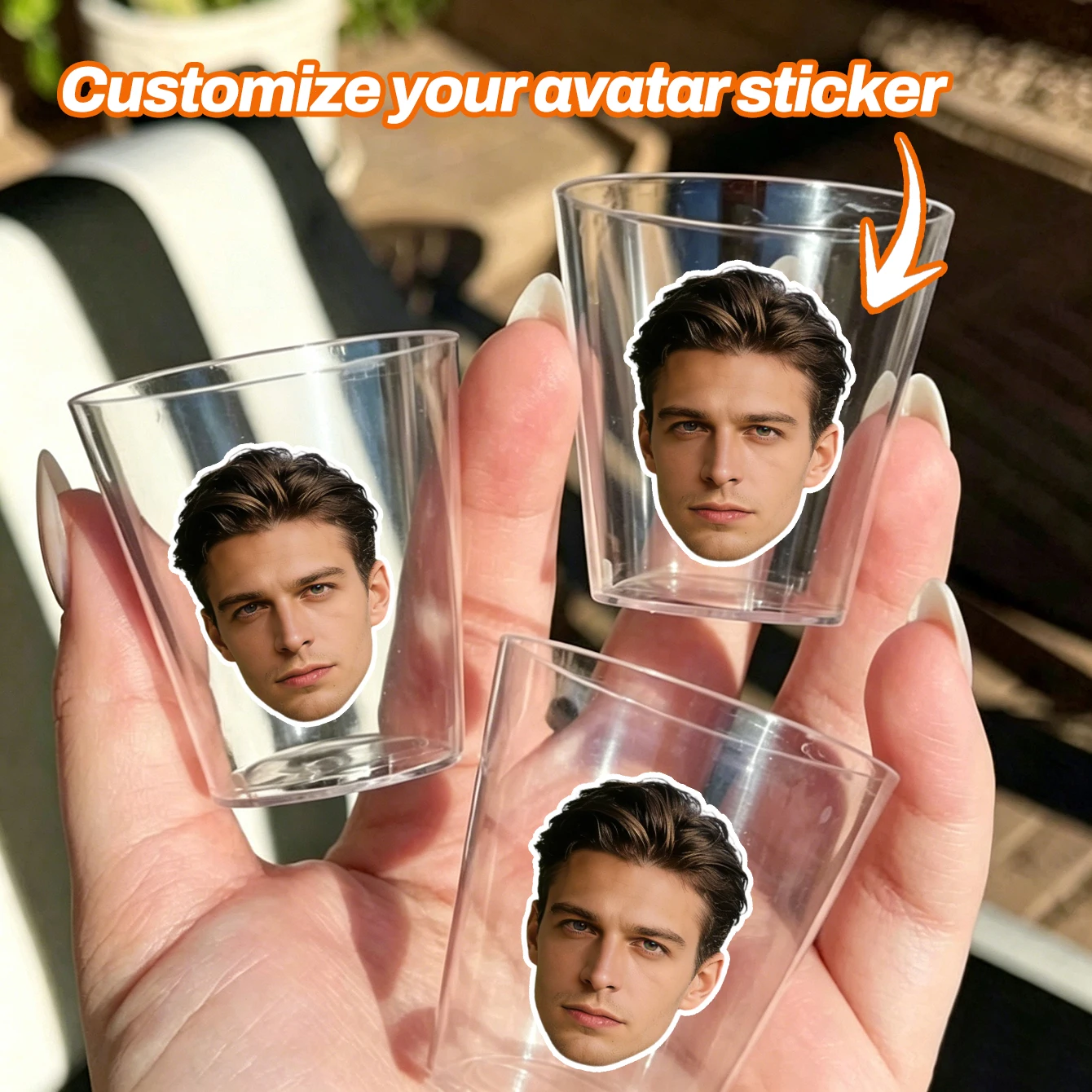 Personalisieren Sie Aufkleber für jeden Anlass, laden Sie Logos oder Fotos hoch, um personalisierte Aufkleber, Eventdekorationen und Geschenketiketten zu erstellen.