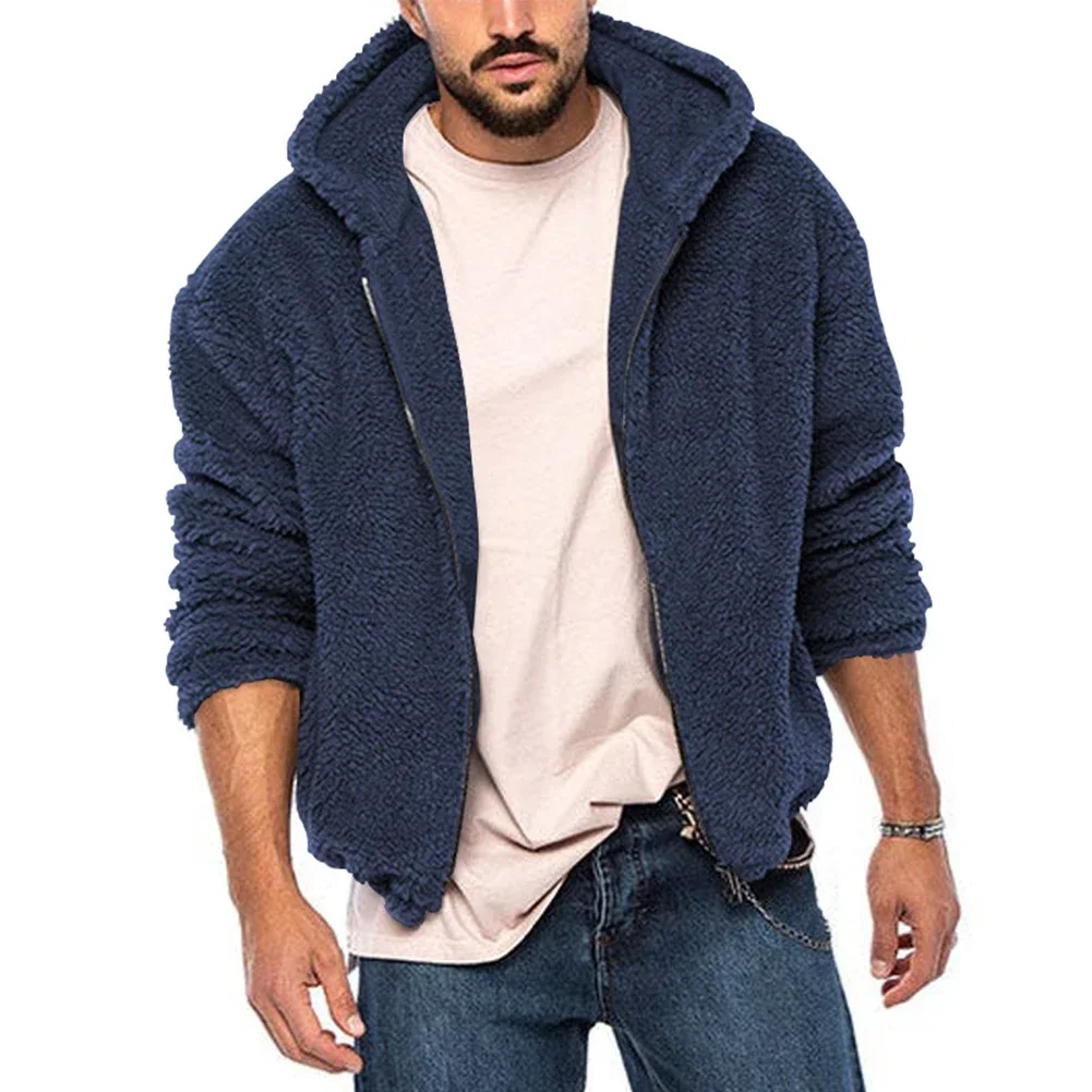 Men Coat Coat Mens Outwear Regular Solid Teddy Bear Autumn Hoodie Jacket Long Sleeve Winter Brand New Hot