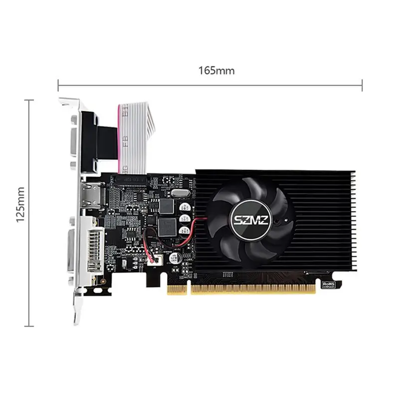 

HGHO SZMZ GT730 4GB DDR3 128Bit Graphics Card with Cooling Fan Low Profile Graphics Card for Office/Home Entertainment PC Games