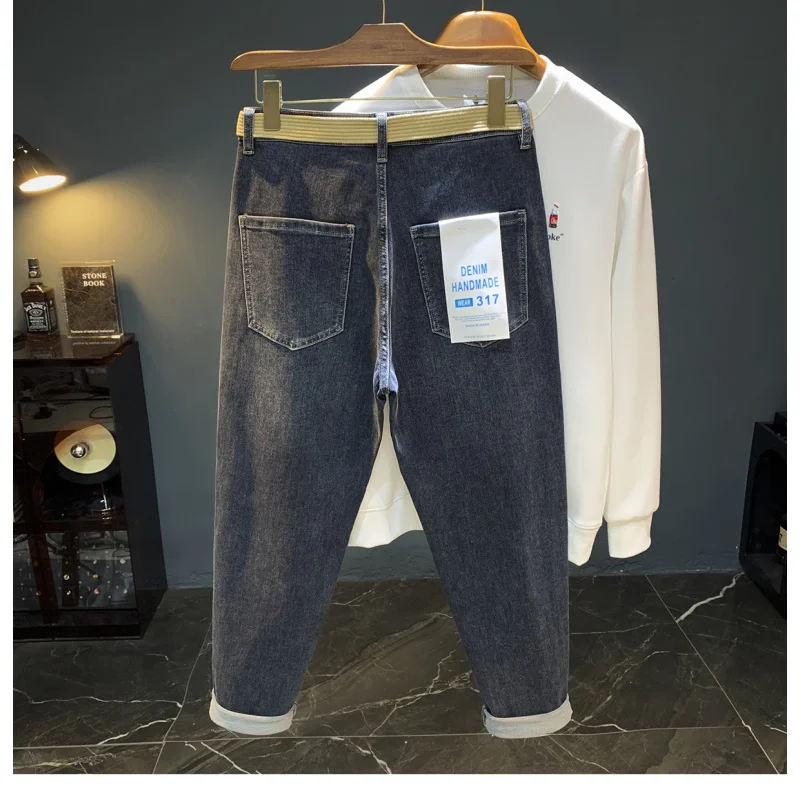 

2025 Autumn Jeans Men's Trendy New Loose Haren Casual Street Versatile Elastic Long Pants