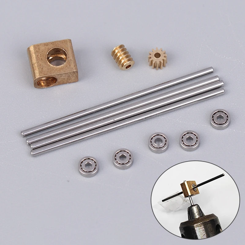 1Set 0.2M Turbine Worm Gear Micro 90° Transmission Box 12-Times Reduction Mechanism Gearbox DIY Car Model Parts