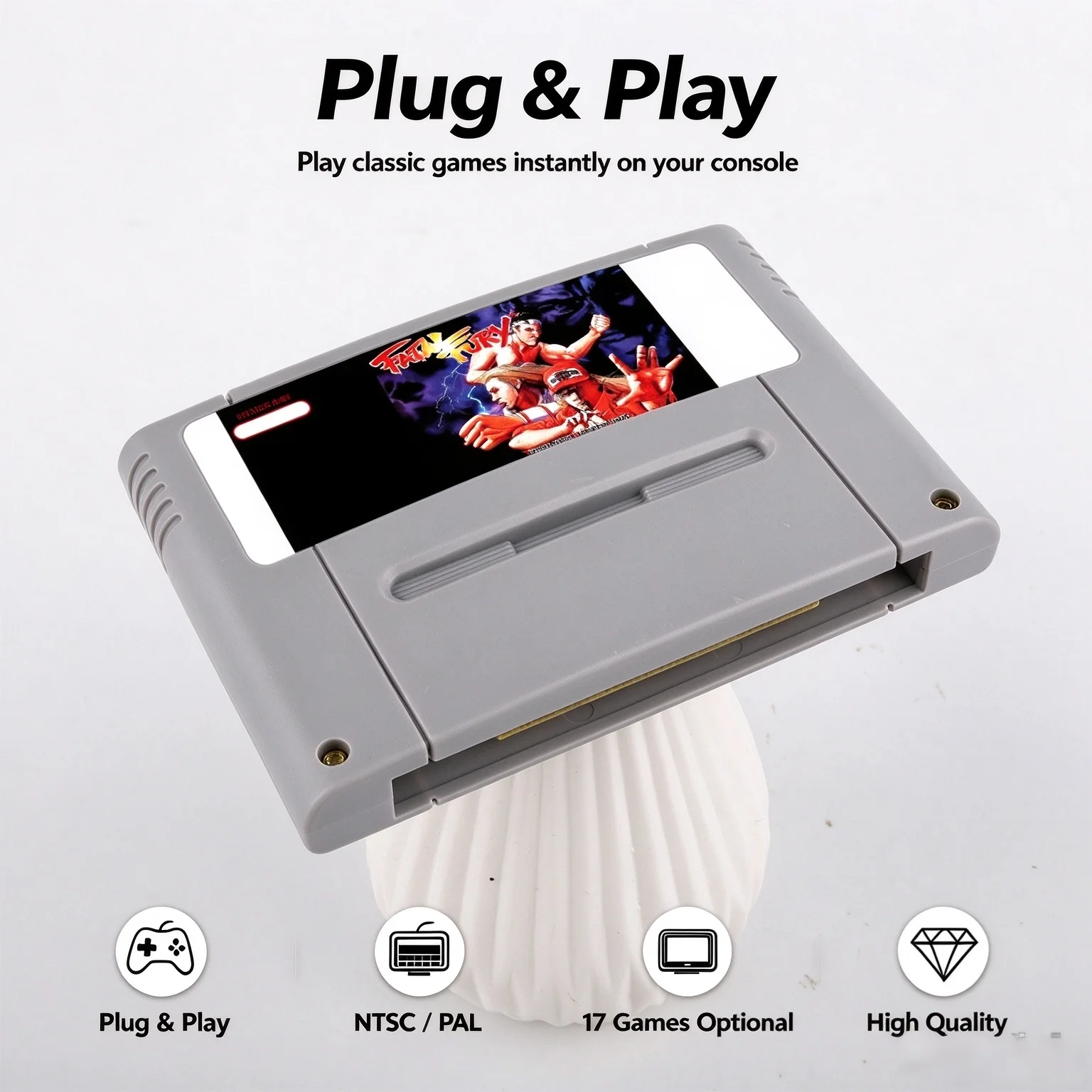 Link 05 Fatal Fury Retro CodeAction Game Cartridge Grey Shell For SNES PAL NTSC 16 Bit Video Game Console Plug and Play