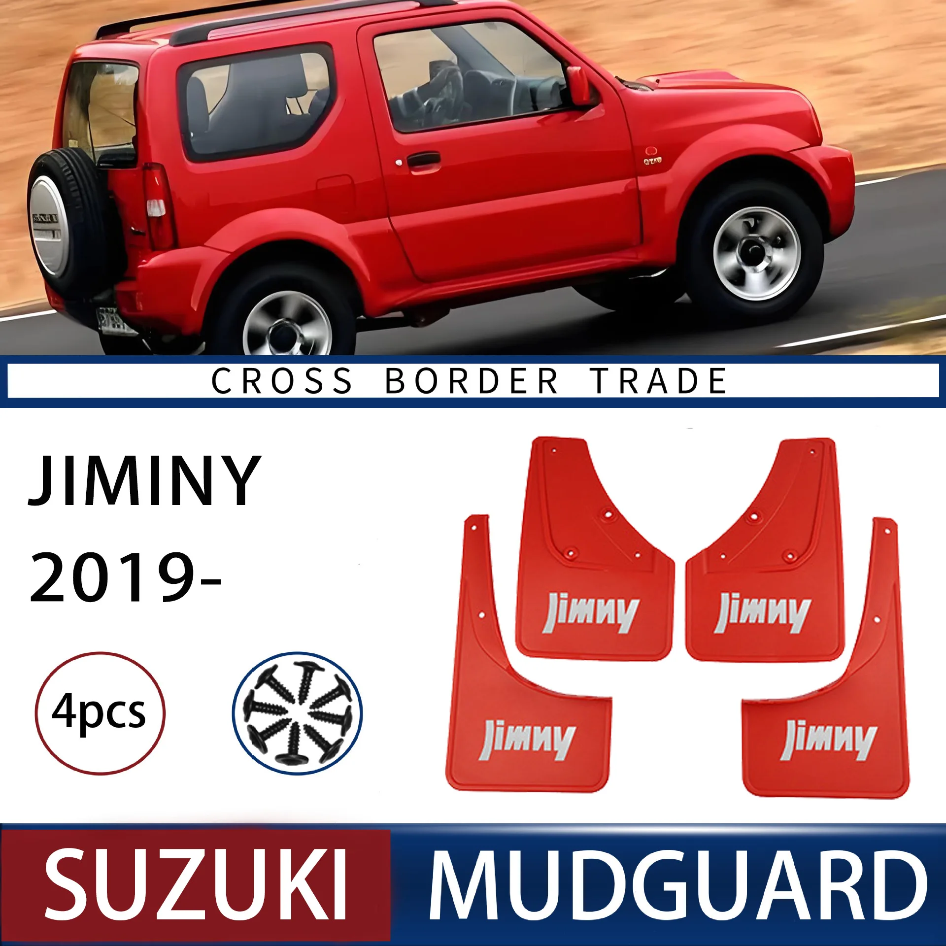 

For Suzuki Jimny 2019-2023 red car mudguard,Mudguards Fender Mudflaps Front Rear Flares Splash Guards Cover Car Accessorie