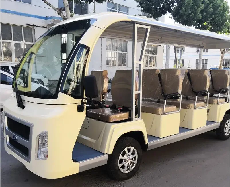 Bus mini tamasya listrik 14 tempat duduk pemasok Qingdao