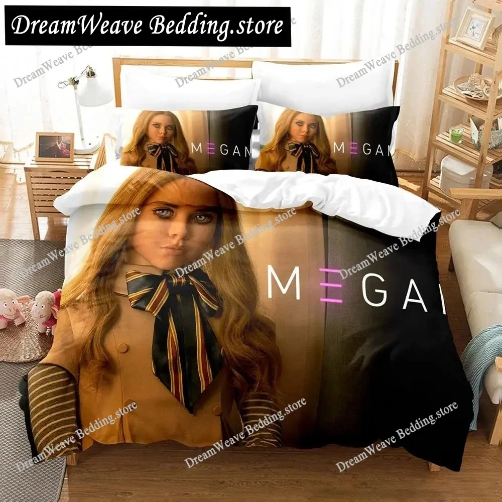 

2023 M3GAN Movie Bedding Set Single Twin Full Queen King Size Bed Set Aldult Bedroom Duvetcover Sets 3D Anime Bed Sheet Set