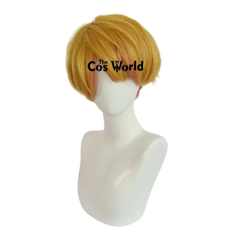 Oshi no Ko 호시노 아쿠아마린 25cm 짧은 스트레이트 애니메이션 코스프레 가발 섬유 내열성 합성 머리 + 가발 모자