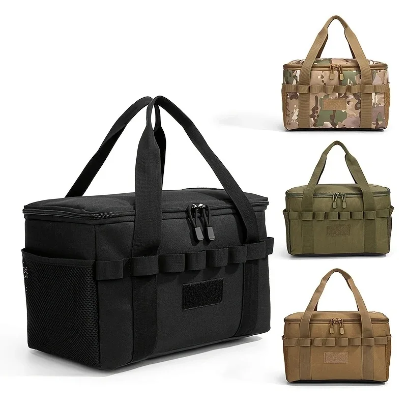 Hot Selling Outdoor Camping Storage Bag with Multiple Compartments, Large Capacity Camouflage Camping Picnic Bag