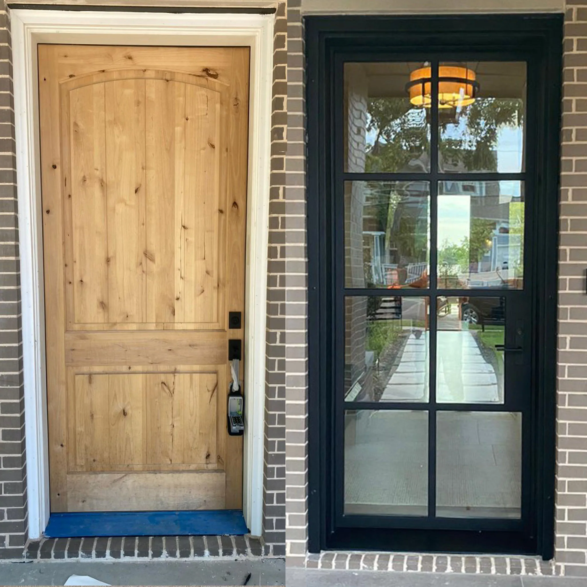 Porte française en fer forgé, design simple