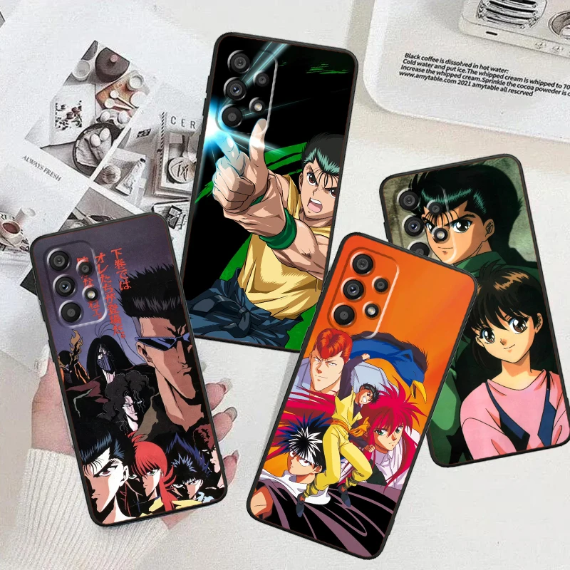 Yu Yu Hakusho Cartoon Anime For Samsung A53 A52 A33 A32 A51 A71 A21S A13 A73 A55 A22 A23 A35 A72 A54 A12 5G Black Funda