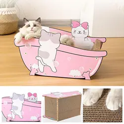 Cat Scratcher Board Pet Scratch Pad Sleeping Bed Bathtub Shape Cardboard Cat Scratching Mat Cat Grinding Artifact