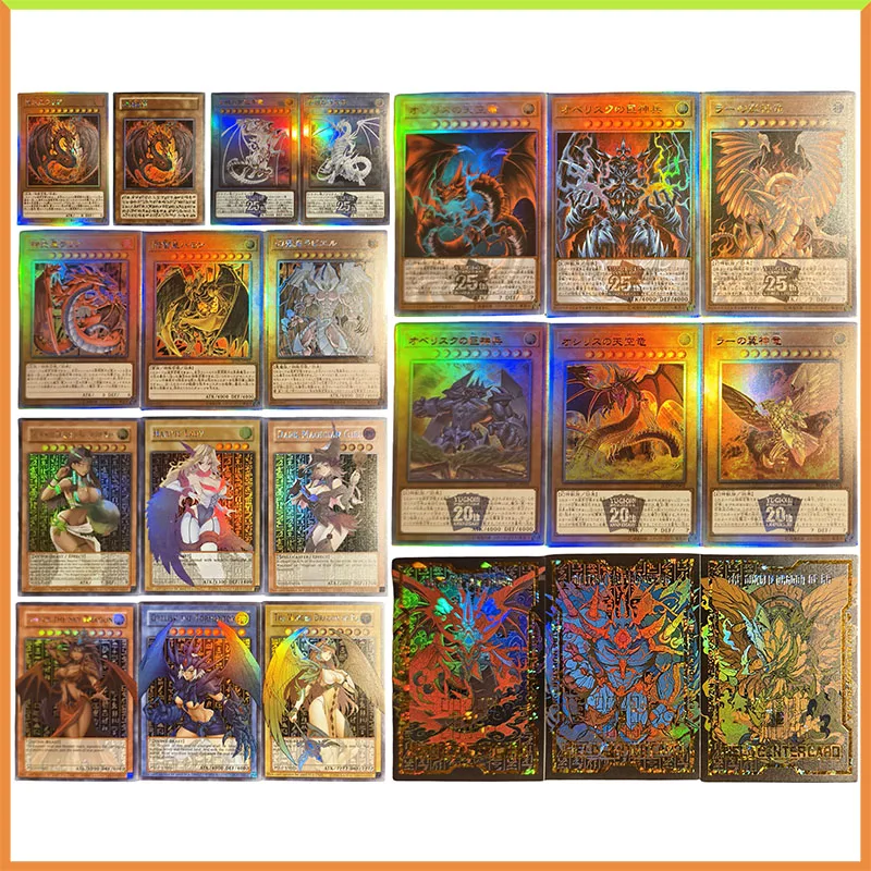 Anime Yu-Gi-Oh DIY ACG Blue Eyes White Dragon Black Magician Girl Battle Game Collectible Cards Toys for Birthday Gift