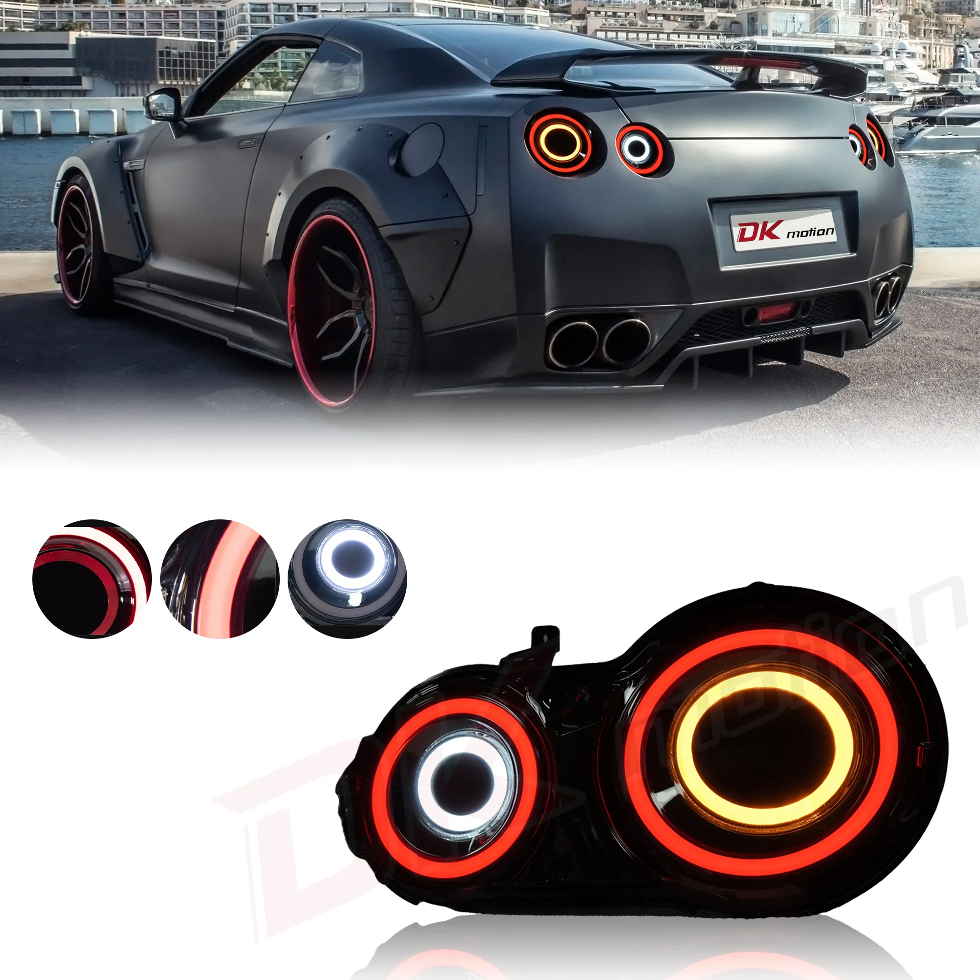 

RGB LED Tail Lights For Nissan GTR R35 2009-UP Dynamic Animaiton Plug and Play Integrated Brake Automoblie Taillamps Assembly