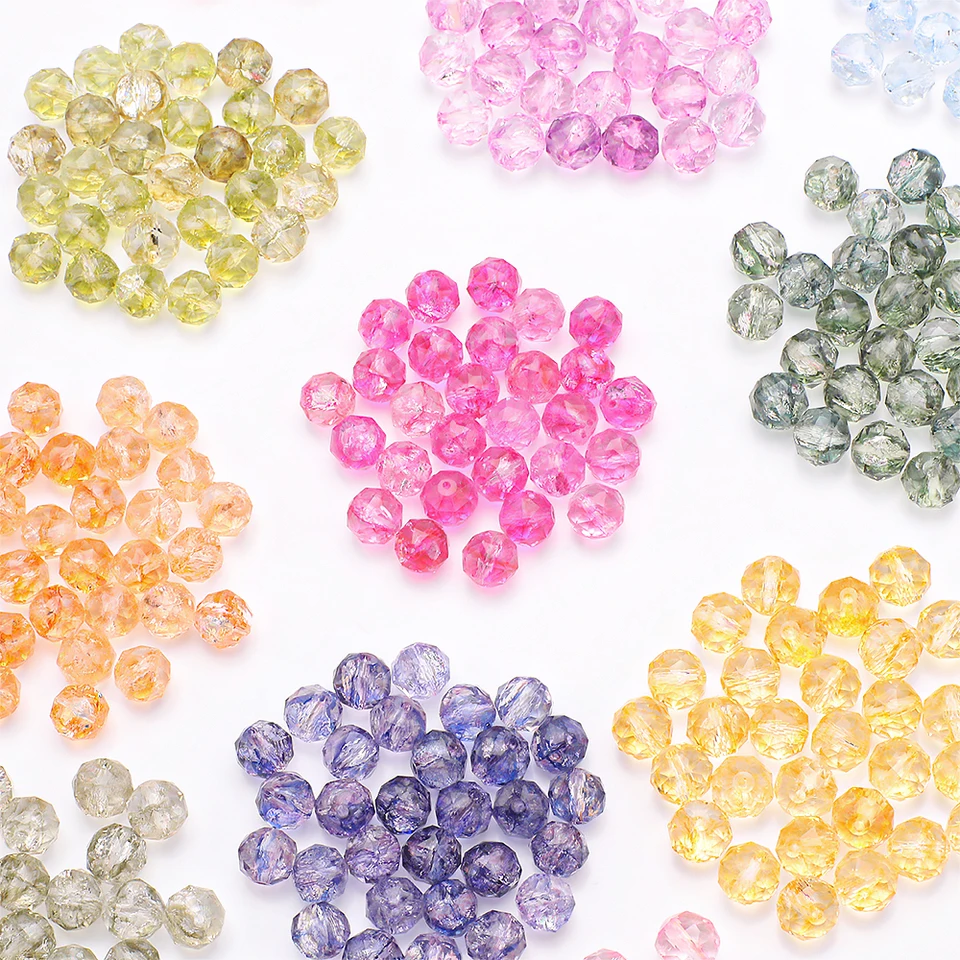 

40 шт. 10 мм разноцветные хрустальные стеклянные треснувшие круглые бусины-разделители для самостоятельного изготовления ювелирных изделий, браслет, ожерелье, аксессуары