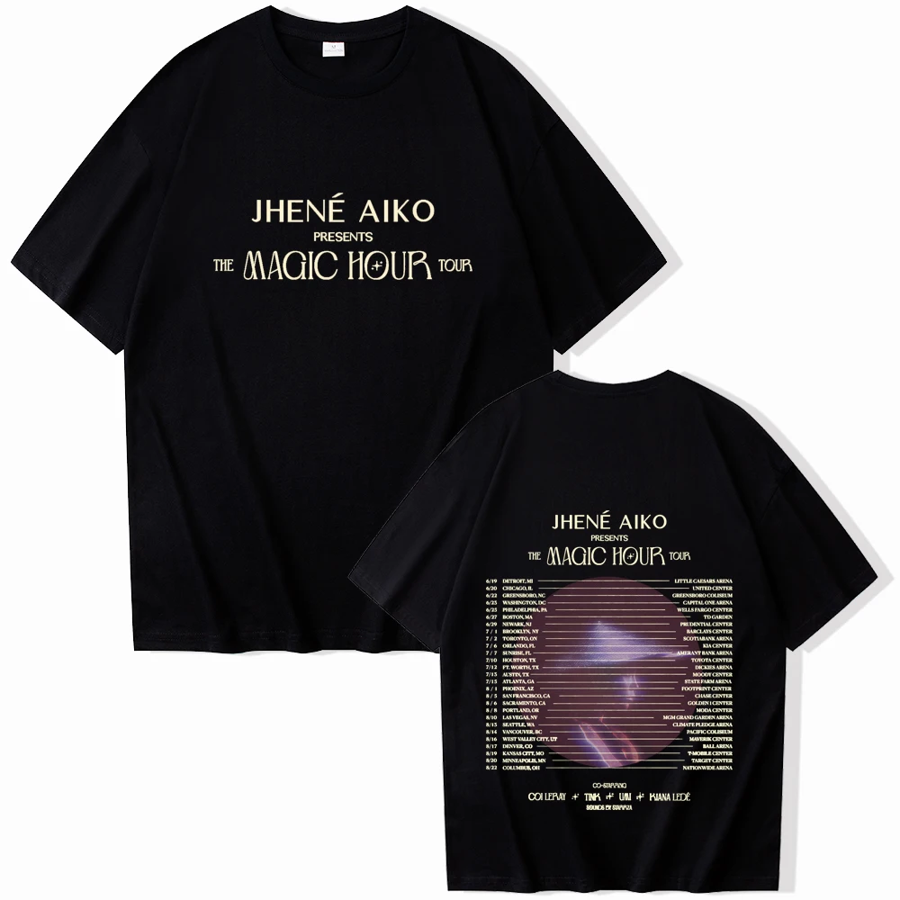 Jhene Aiko The Magic Hour Tour 2024 T-shirt Women O-neck Summer Casual Shirt Oversized T Shirt for Men Printing Regular