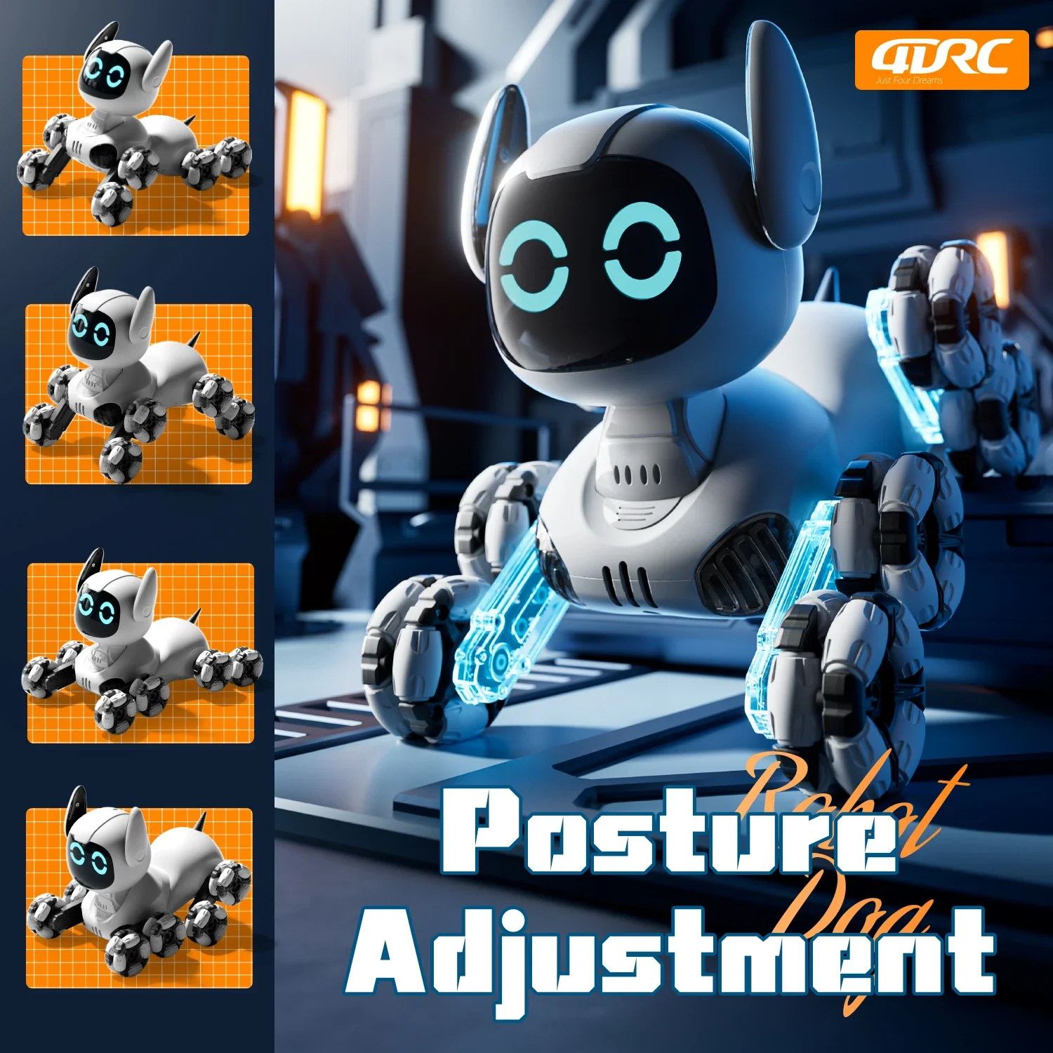 8WD RC Auto Intelligente Fernbedienung Roboter Hund Touch-sense Musik Stunt RC Welpen LED Licht Augen Elektronische Tier haustier Kinder Spielzeug