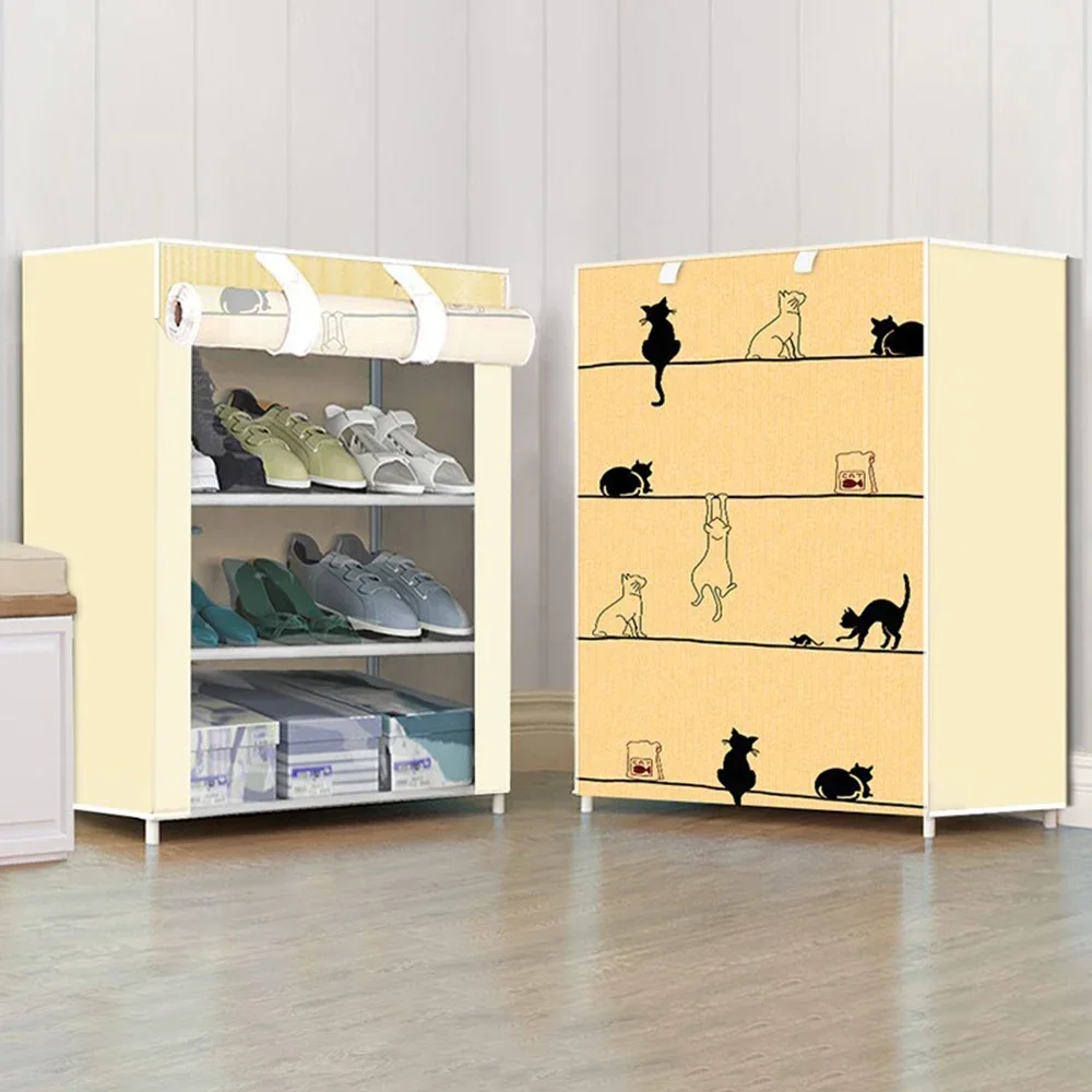 Shoe Cabinet Home Furniture Shoe-shelf Organizer Multi-Layer Dust-Proof Storage Shoes Cabinet Nonwoven Fabric Simple Shoe Rack