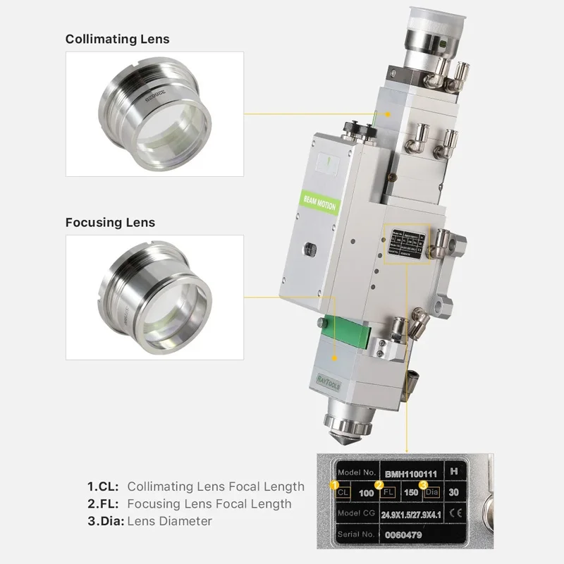 Imagem -05 - Raytools-lente de Colimação da Cabeça do Laser com Suporte D28 30 37 mm F100 F125 F150 F155 F200 Bm06k Bt240 Bm110 Bm111 Bm114