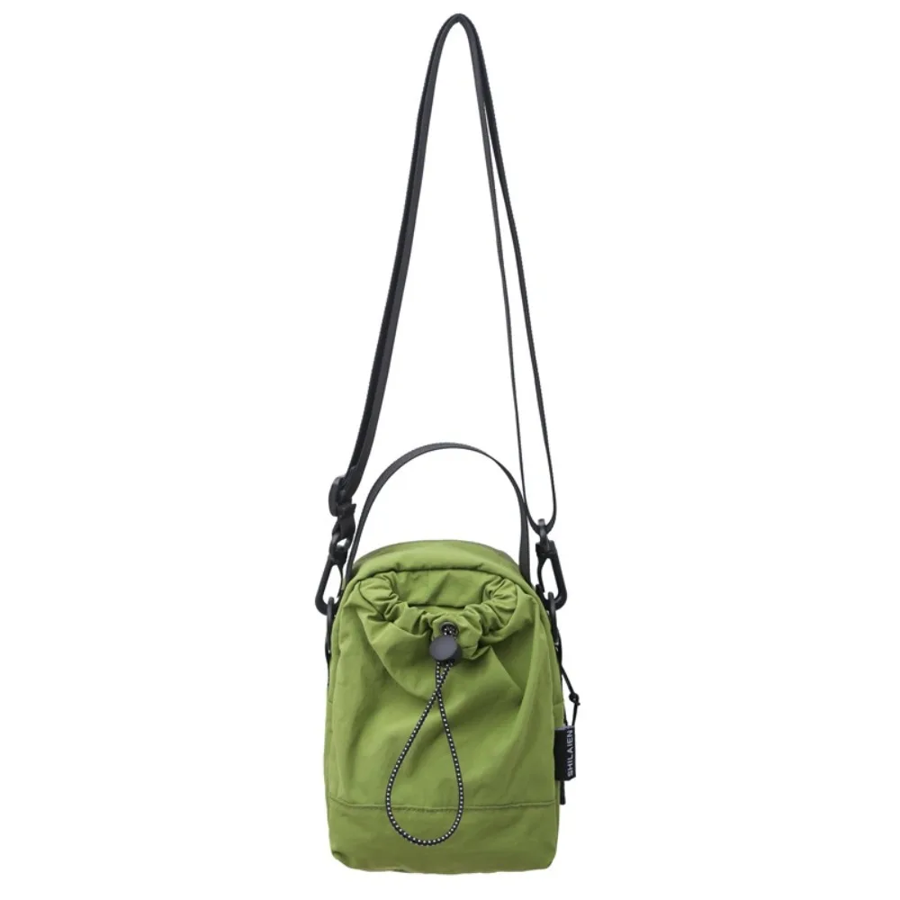 

Спортивная нейлоновая сумка через плечо Harajuku, однотонная сумка через плечо на шнурке, повседневная сумка для мобильного телефона в корейском стиле, унисекс