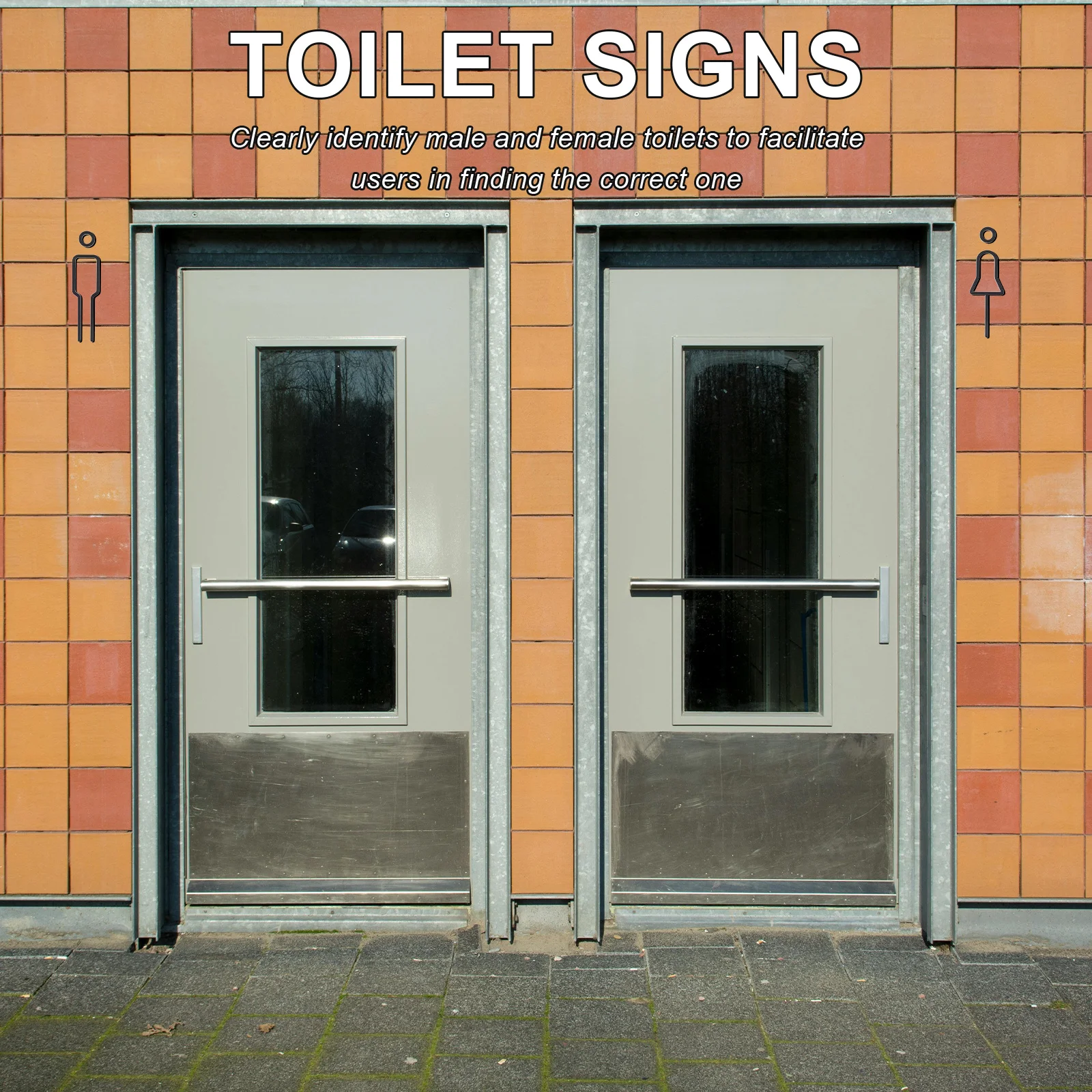 

1Set Toilet Sign 3D Finish Restroom Sign Modern Bathroom Door Frame Decoration Male Female Symbols Durable Waterproof