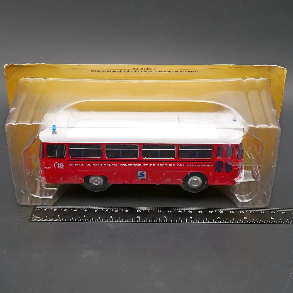 

Diecast Ixo 1:43 Scale Renault Saviem SC 5 P Fire Engine Saviem Bus Alloy Car Model Collectible Toy Gift Souvenir Display
